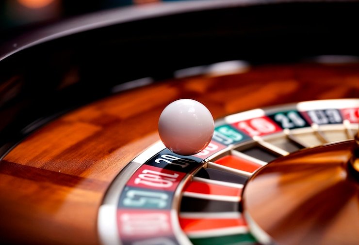 Meja permainan live casino dengan dealer profesional dan pemain fokus